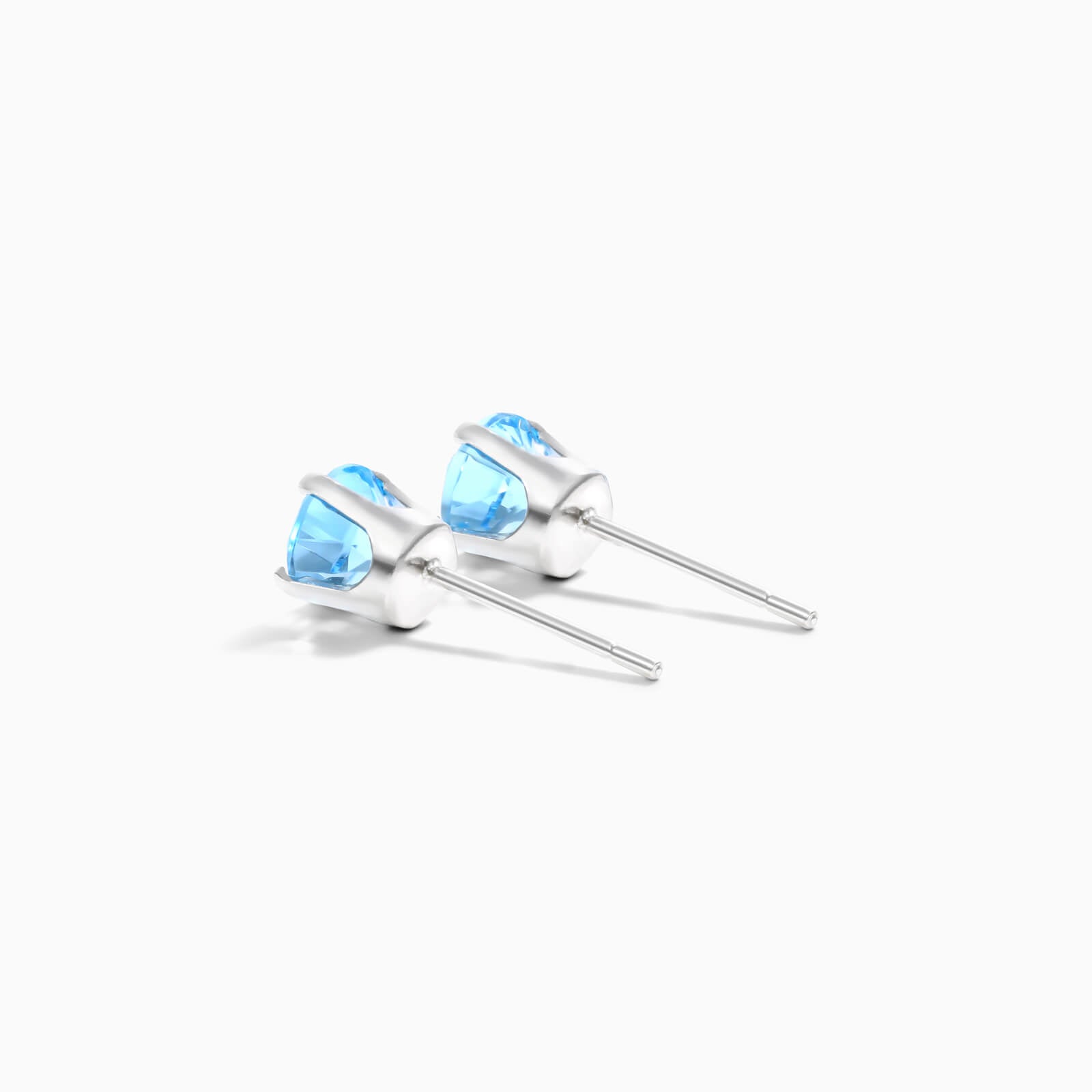 Brinco De Ouro 18k Feminino Solitario C/ Topazio Azul Luxo Delicado Argran