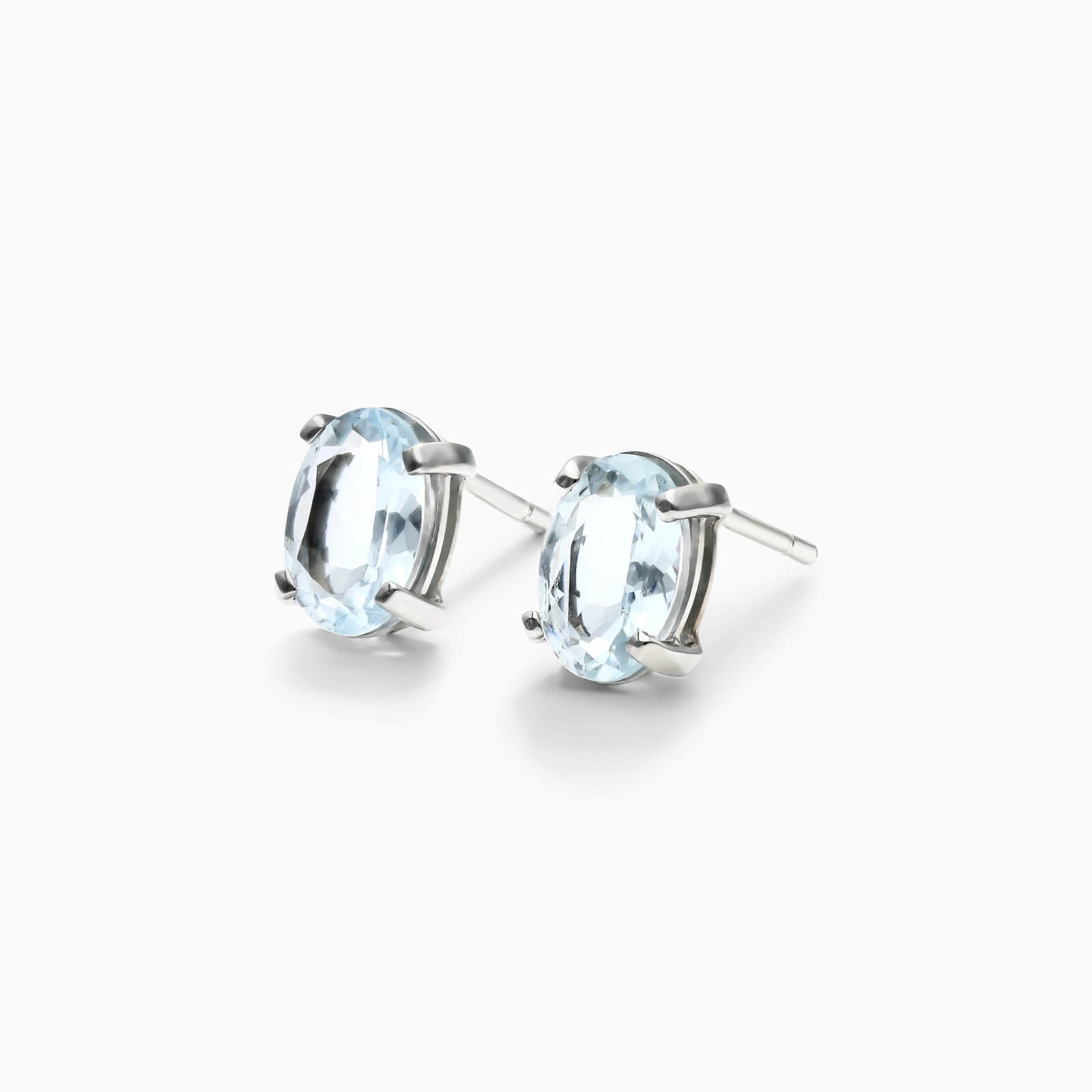 Brinco De Ouro 18k Feminino Água Marinha de Luxo Soul