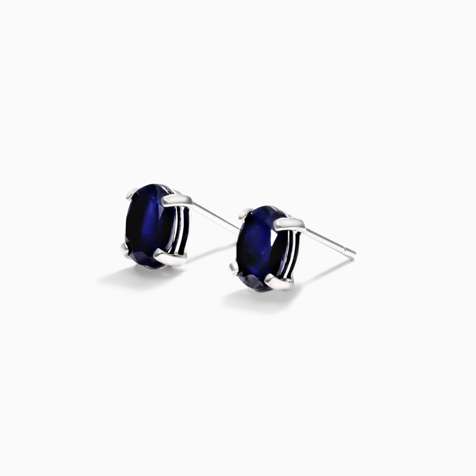 Brinco De Ouro 18k Feminino Safira Azul de Luxo Soul