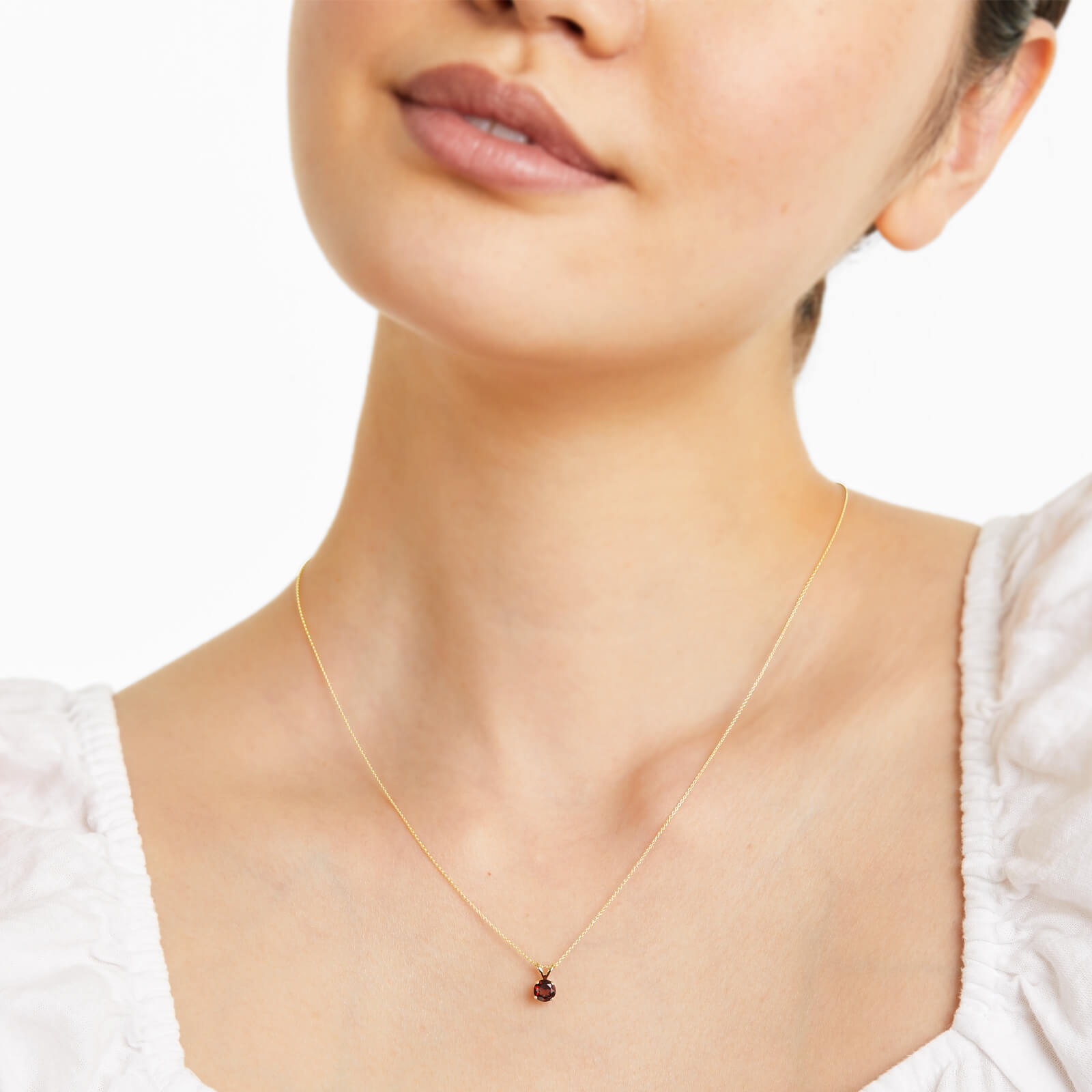 Colar Corrente Feminina em Ouro Amarelo 18k C/ Ruby Solitario