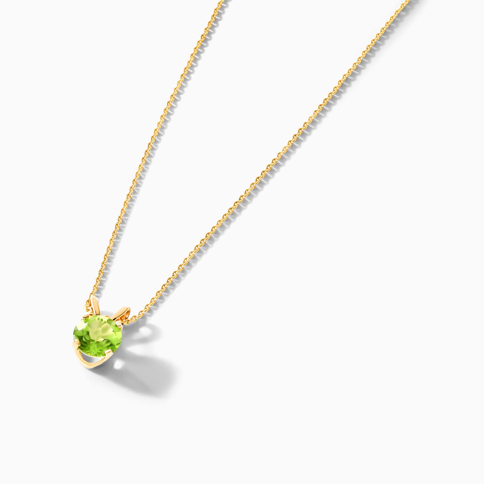 Colar Corrente Feminina em Ouro Amarelo 18k C/ Peridoto Solitario