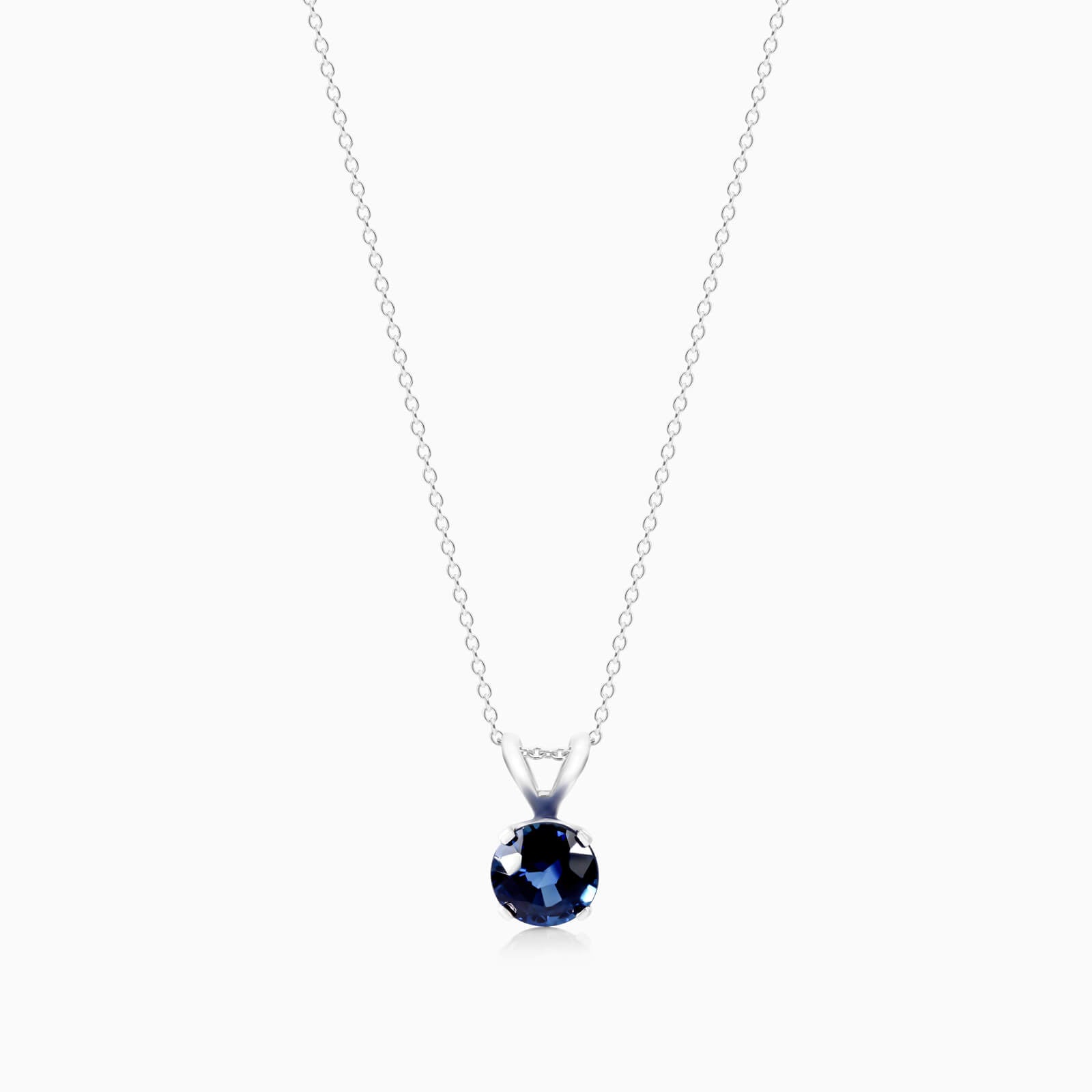 Colar Corrente Feminina em Ouro Branco 18k C/ Safira Azul Solitaria | New | Celestial diamonds, Colares, Safira, white | AUREA FINE JEWELRY