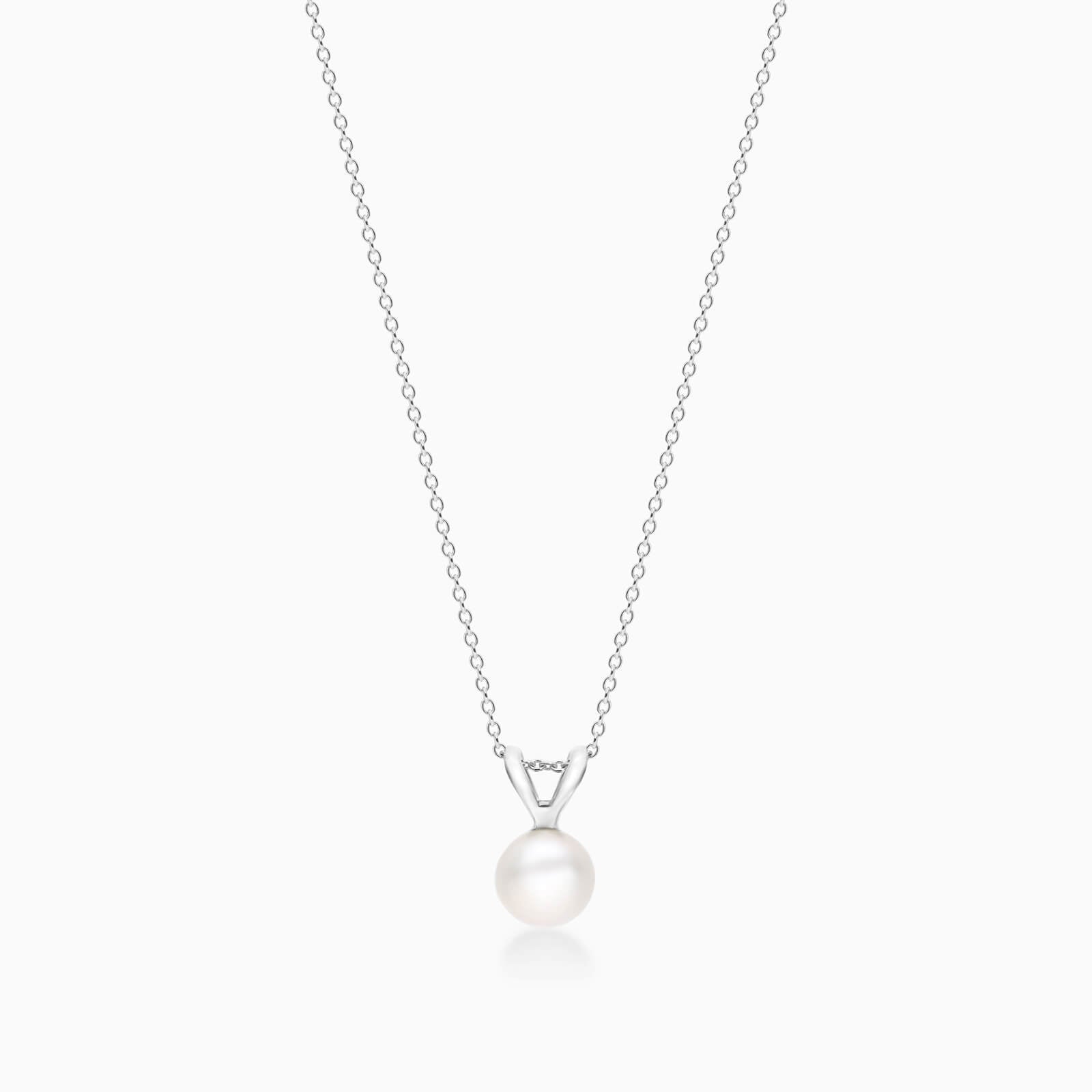 Colar Feminina Corrente em Ouro Branco 18k Solitario De Perola | perola, white | AUREA FINE JEWELRY
