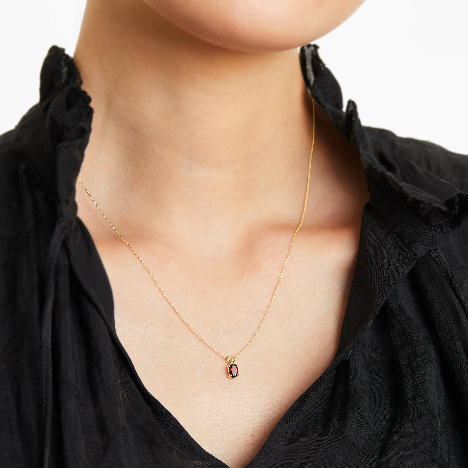 Corrente em Ouro 18k ponto de luz rubi Luxo