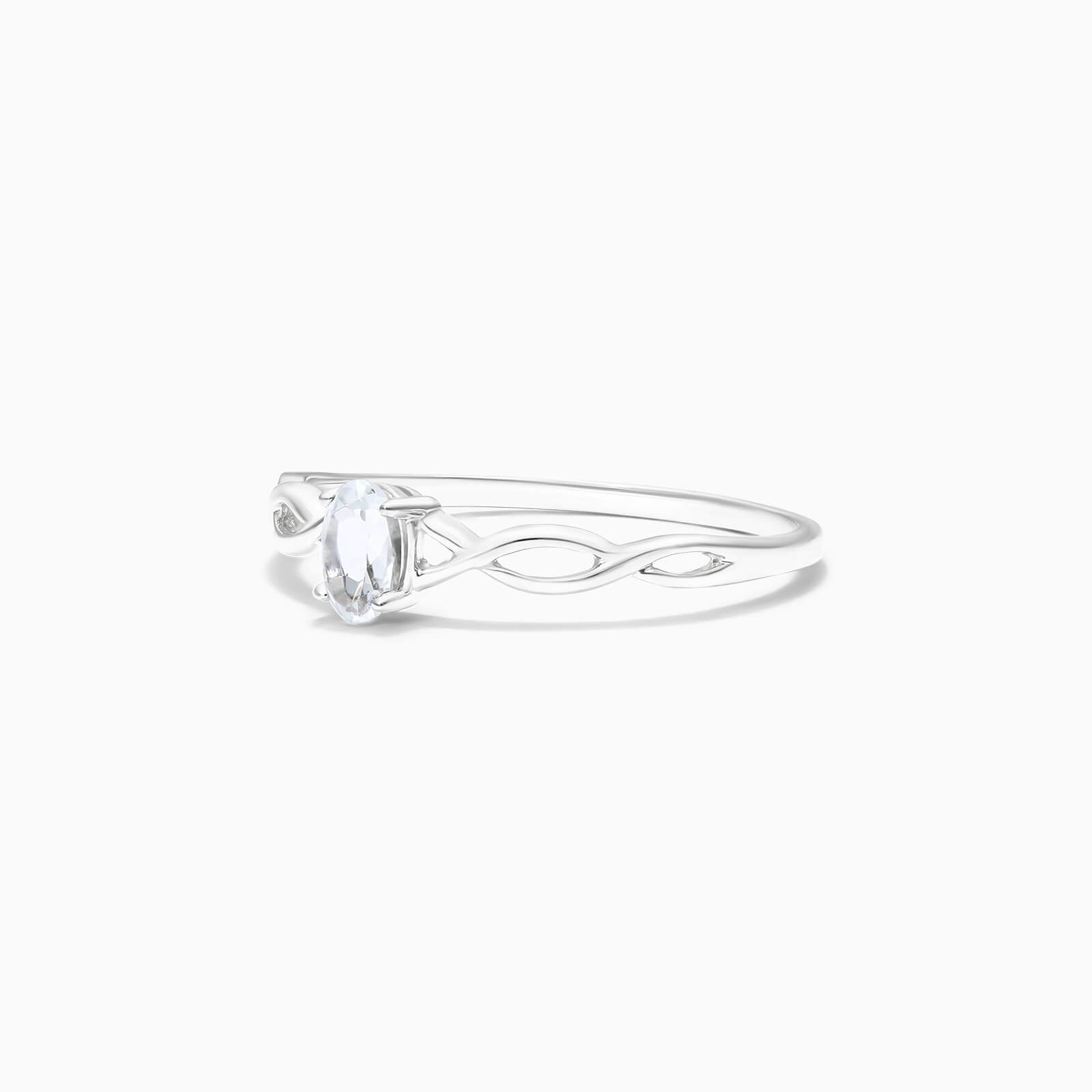 Anel De Ouro 18k Pedra Preciosa Topazio Branco de Luxo - AUREA FINE JEWELRY