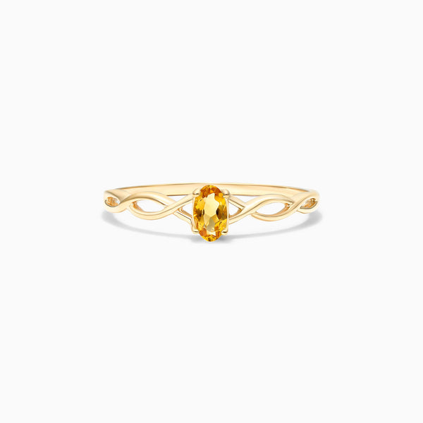 Anel De Ouro 18k Pedra Preciosa Citrino Solitario de Luxo