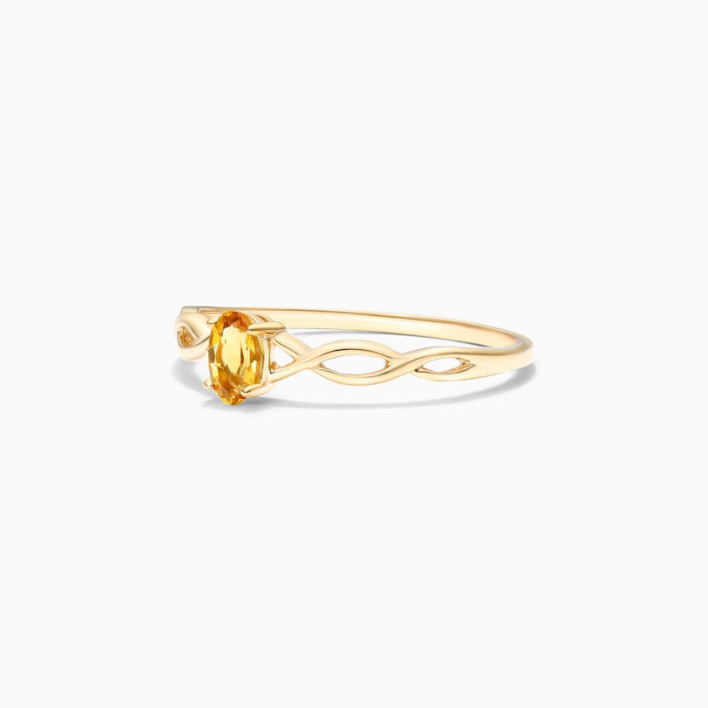 Anel De Ouro 18k Pedra Preciosa Citrino Solitario de Luxo