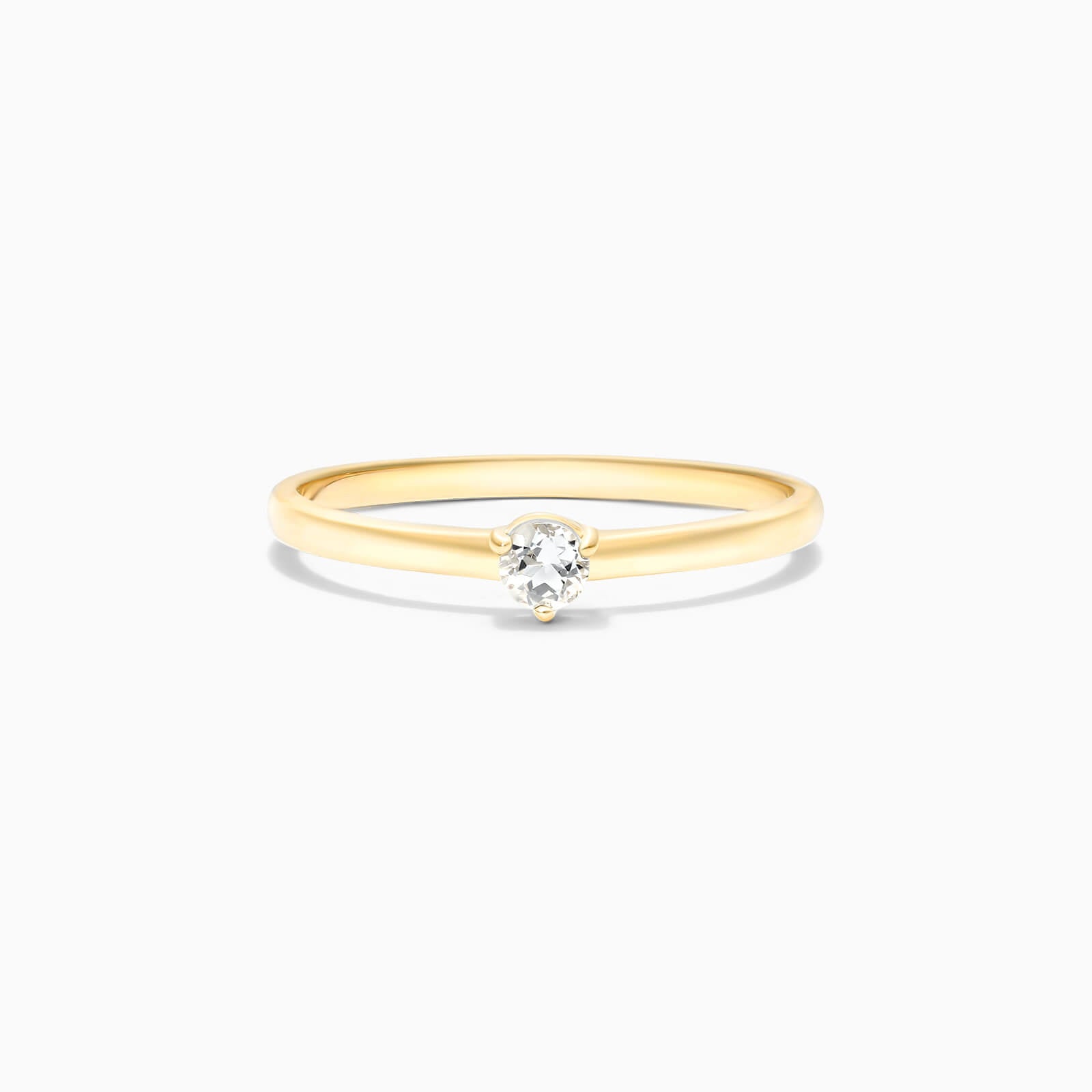 Anel De Ouro 18k Petite Topazio Branco Solitario Delicado Luxo | New | anel-de-noivado, Anéis, noivado, Topazio, yellow | AUREA FINE JEWELRY
