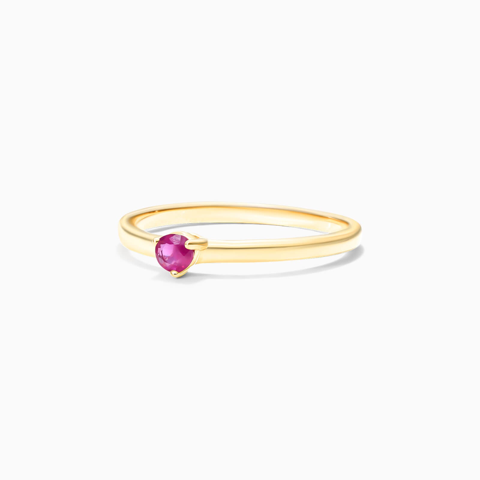 Anel De Ouro 18k Petite Rubi Solitario Delicado Luxo
