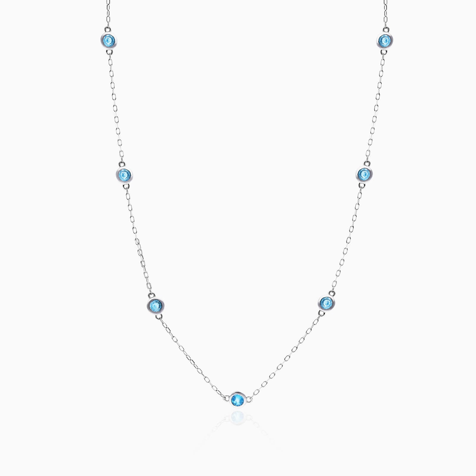 Corrente de Ouro Feminina 18k C/ Topazio Azul Coleçao Scarlat | New | Celestial diamonds, Colares, Topazio, white | AUREA FINE JEWELRY