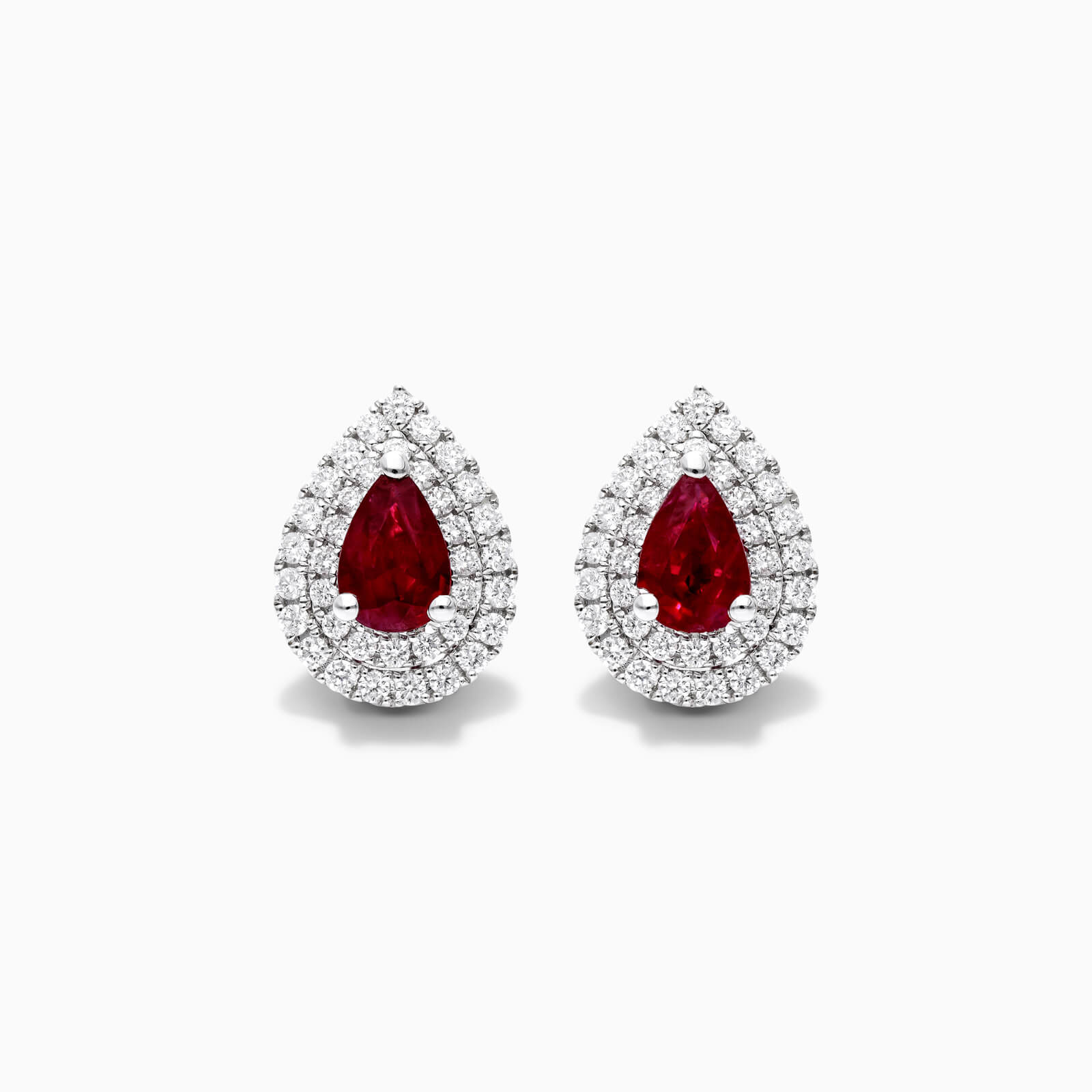 Brinco De Ouro 18k Feminino C/ Diamantes Brilhantes e Rubi Pera | New | Brincos, Celestial Diamonds, diamante, rubi, white | AUREA FINE JEWELRY