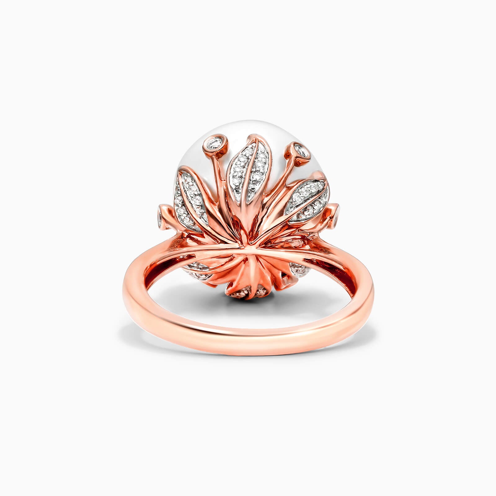 Anel De Ouro 18k Perola Solitaria e Diamantes De Princesa