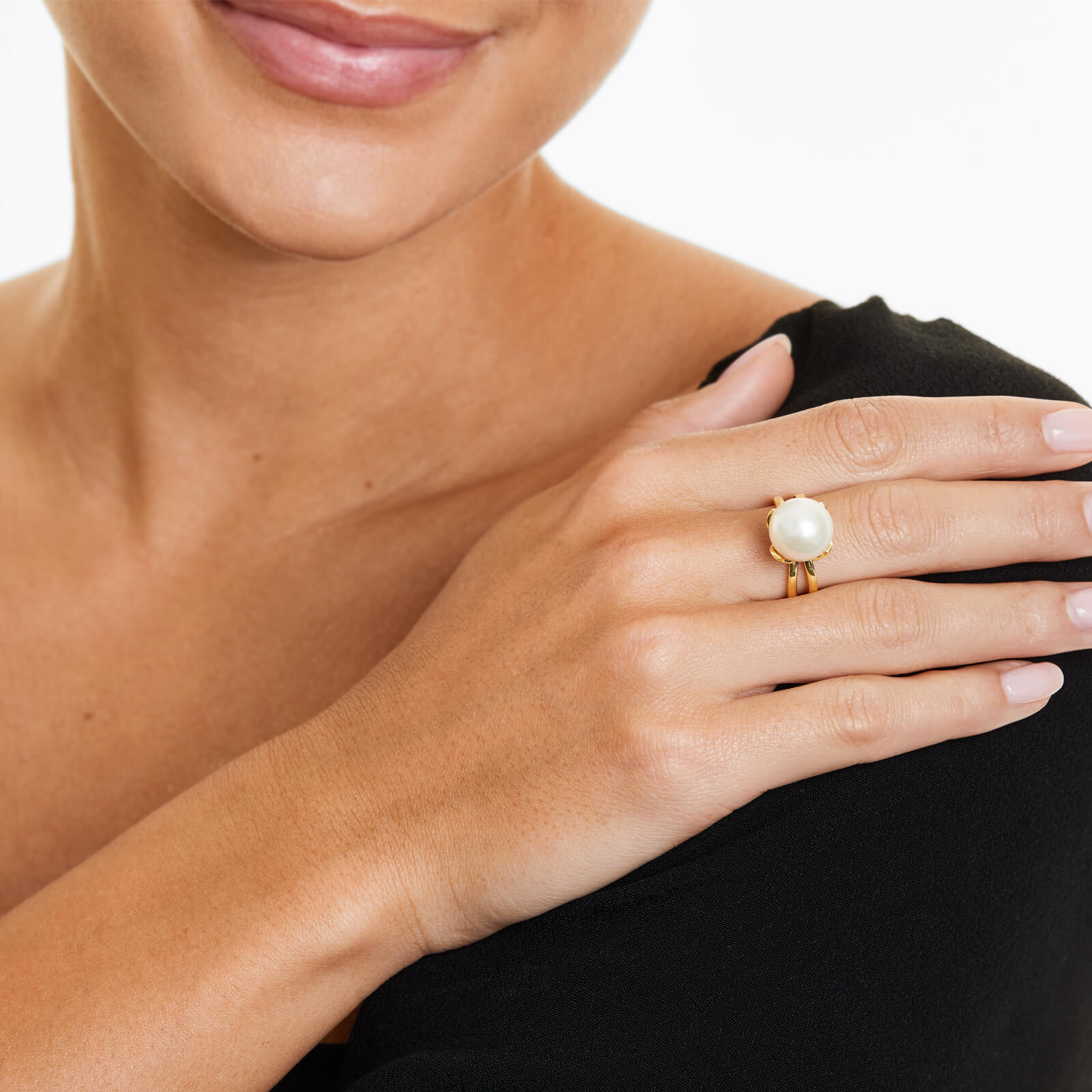 Anel De Ouro 18k Perola de Princesa Luxo