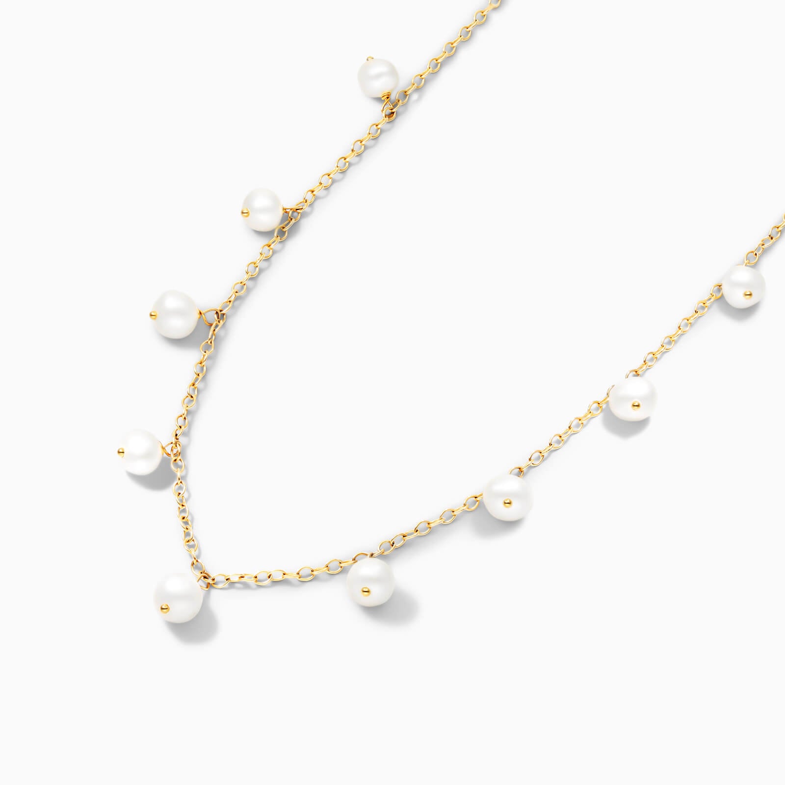 Colar Feminino De Perolas em Ouro Amarelo 18k De Luxo