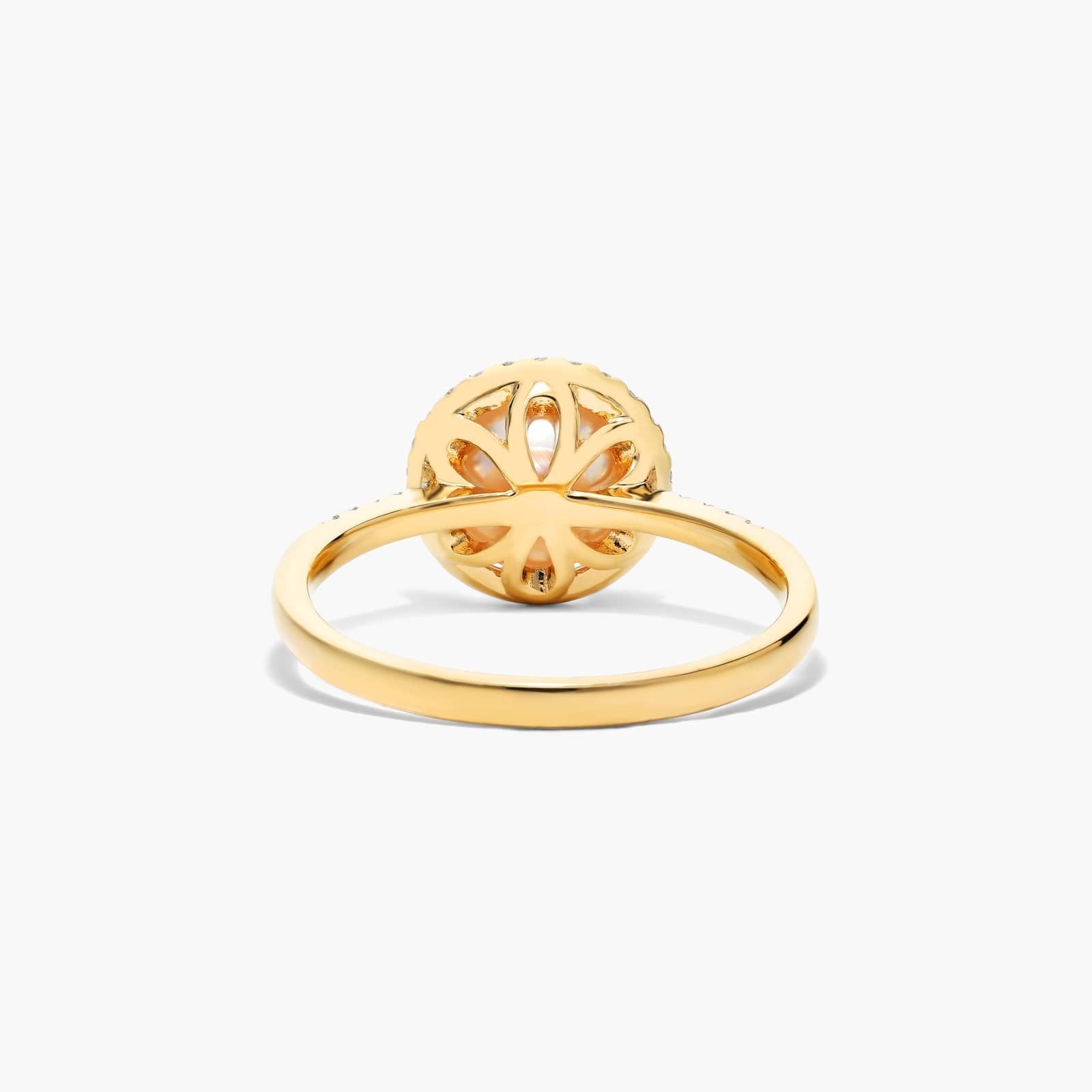 Anel De Diamante e Perola Solitaria em Ouro 18k