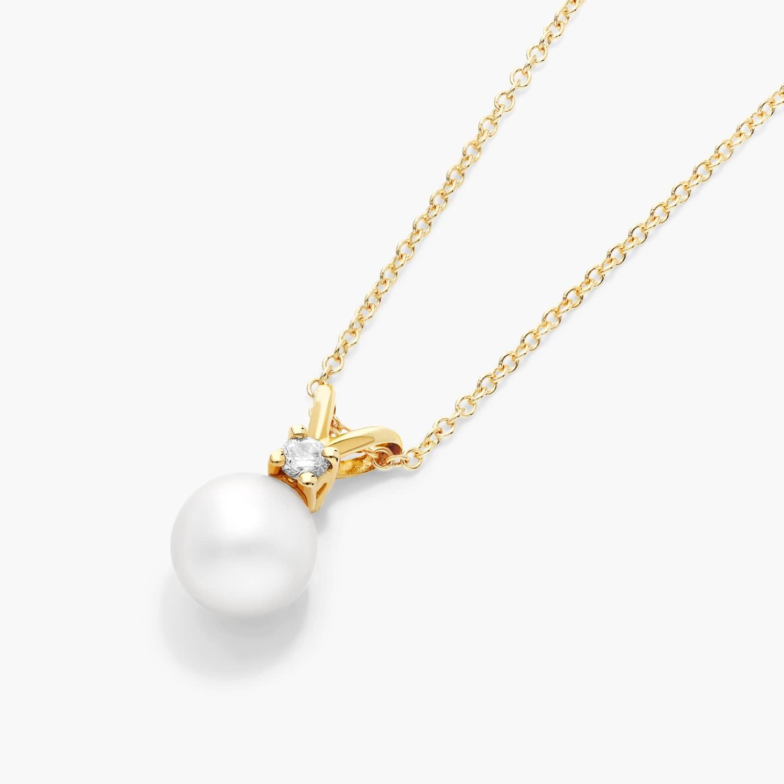 Corrente feminina em Ouro 18k perola luxo | diamante, perola, yellow | AUREA FINE JEWELRY