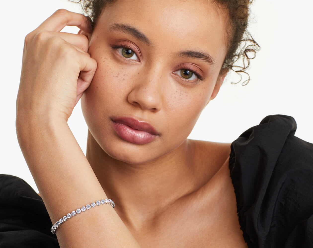 Pulseira Riviera Três Pontas De Diamante Ouro Branco 18K 1000pts