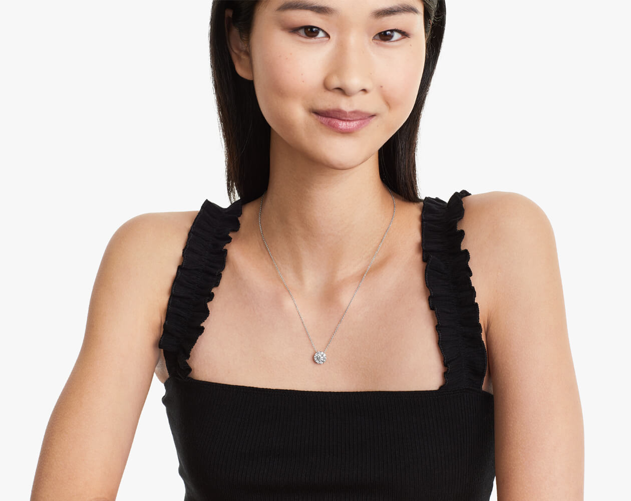 Colar Corrente Feminina Ouro18k Solitario Diamante Luxo 100 pontos