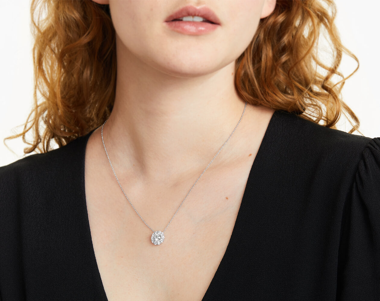 Colar Feminina Corrente em Ouro18k Solitario Diamante Luxo 150 pontos