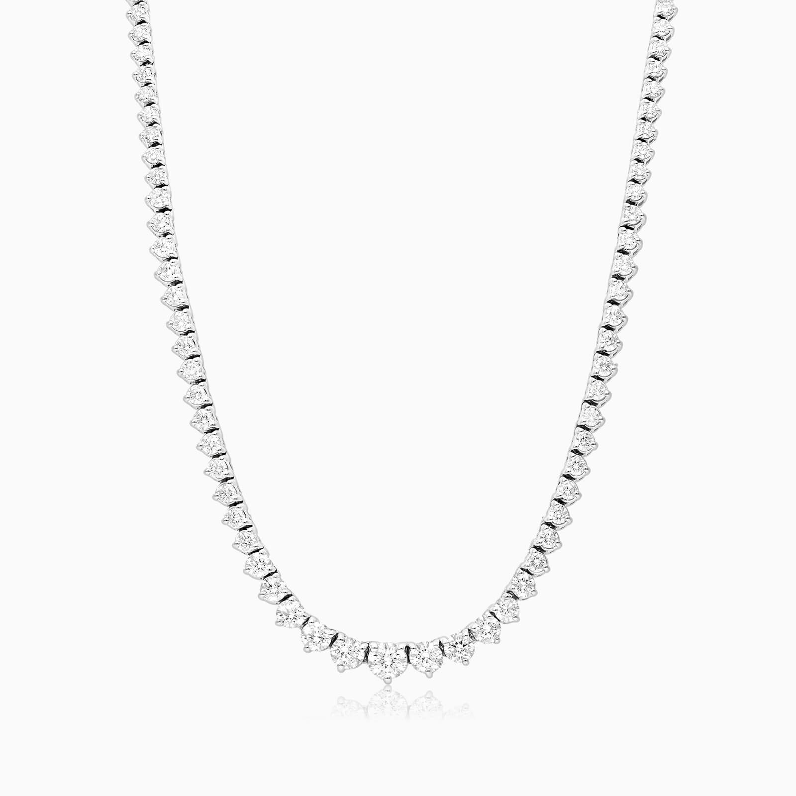 Corrente Riviera feminina em Ouro 18k diamantes 5 quilates Luxo