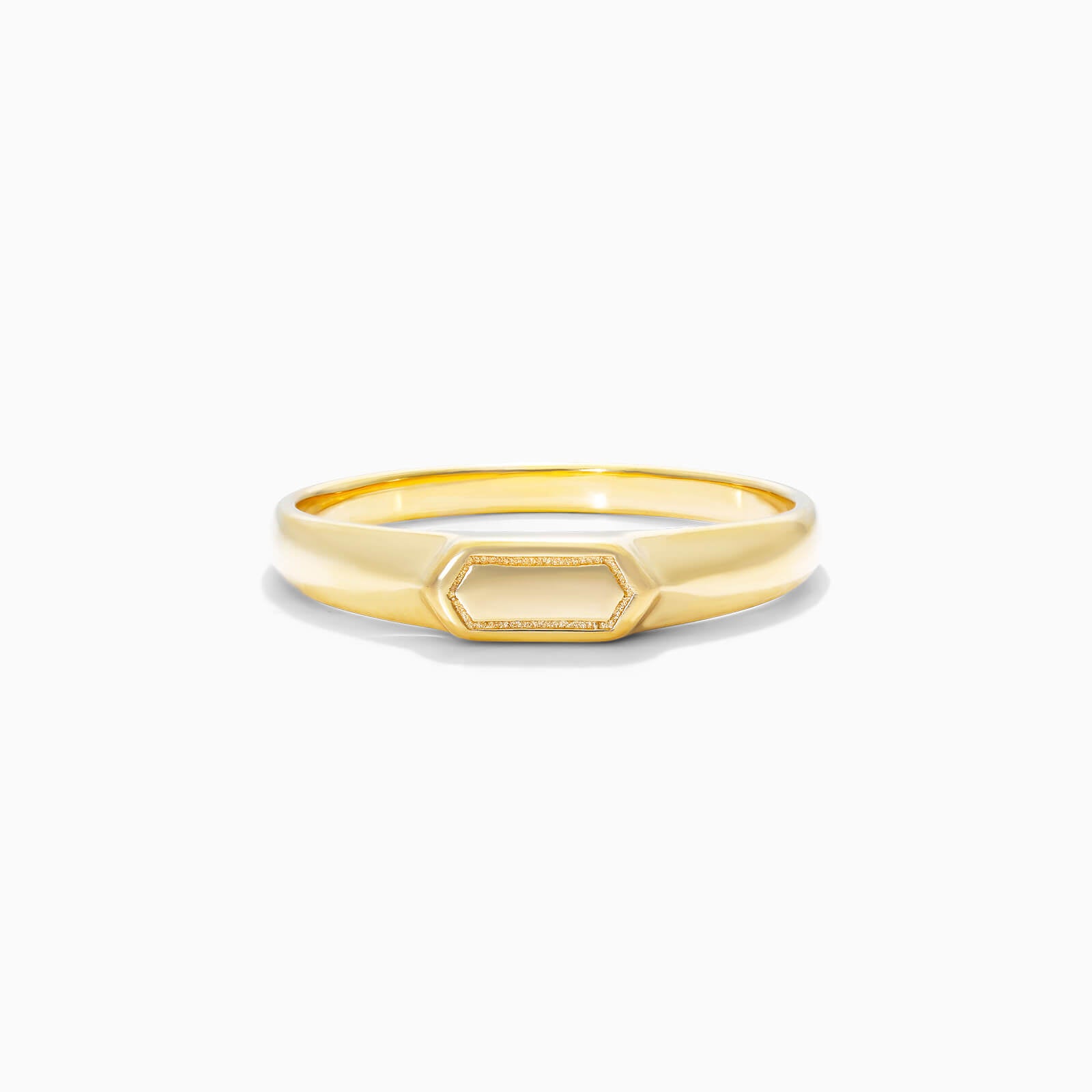 Anel Sinete De Ouro 18k Amarelo De Luxo Hexagono | New | Anéis, sem-pedras, yellow | AUREA FINE JEWELRY