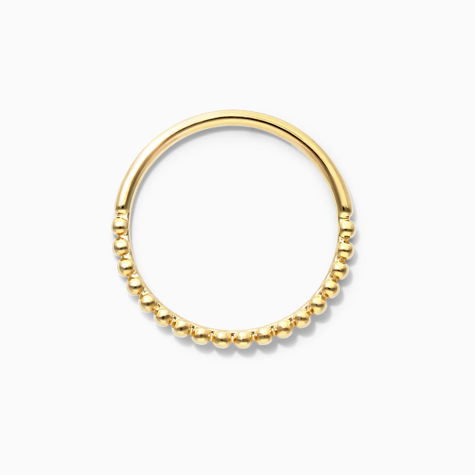 Anel de Ouro 18k C/ Fileira de Contas