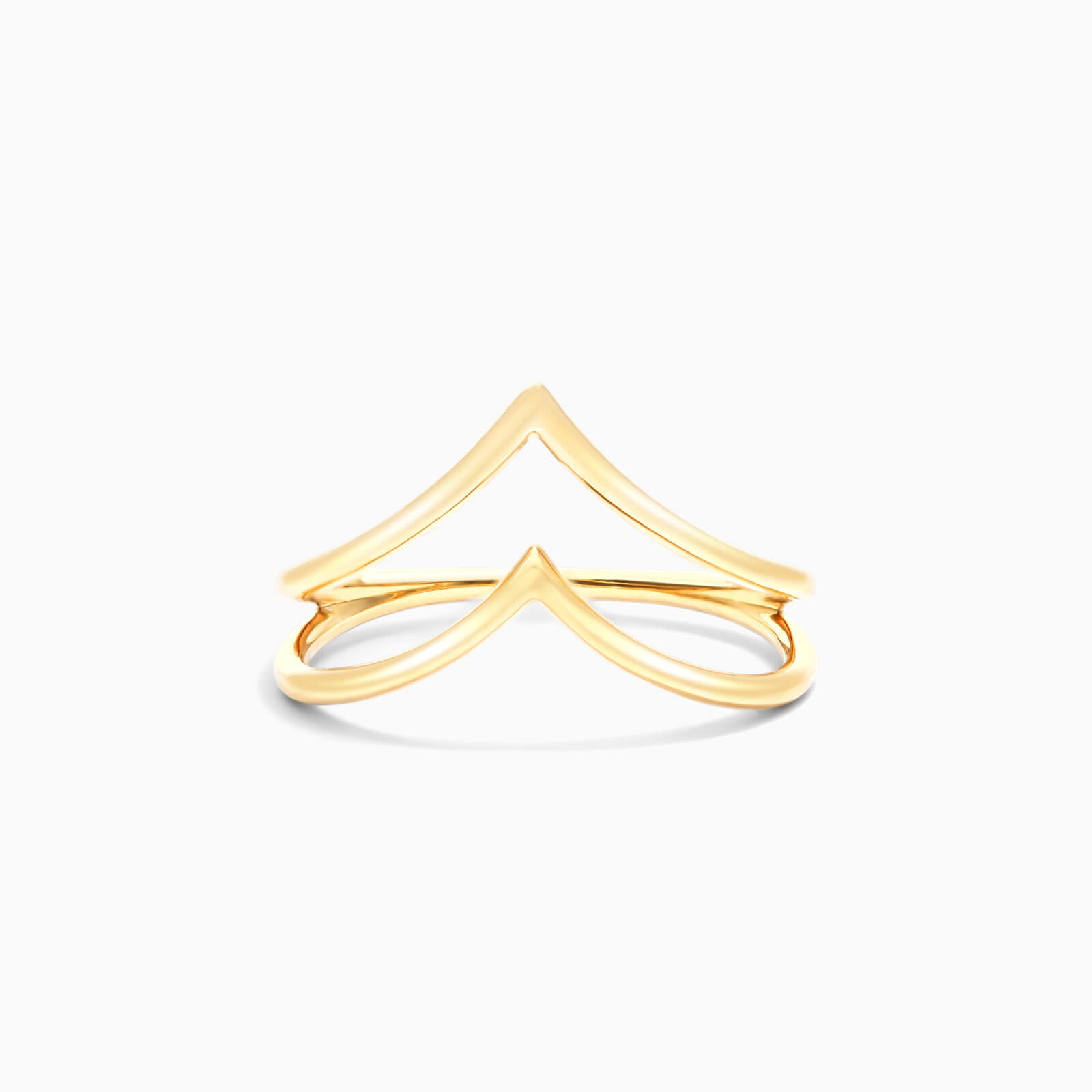 Anel De Ouro Amarelo 18k Fios Duplo Em V | New | Anéis, sem-pedras, yellow | AUREA FINE JEWELRY