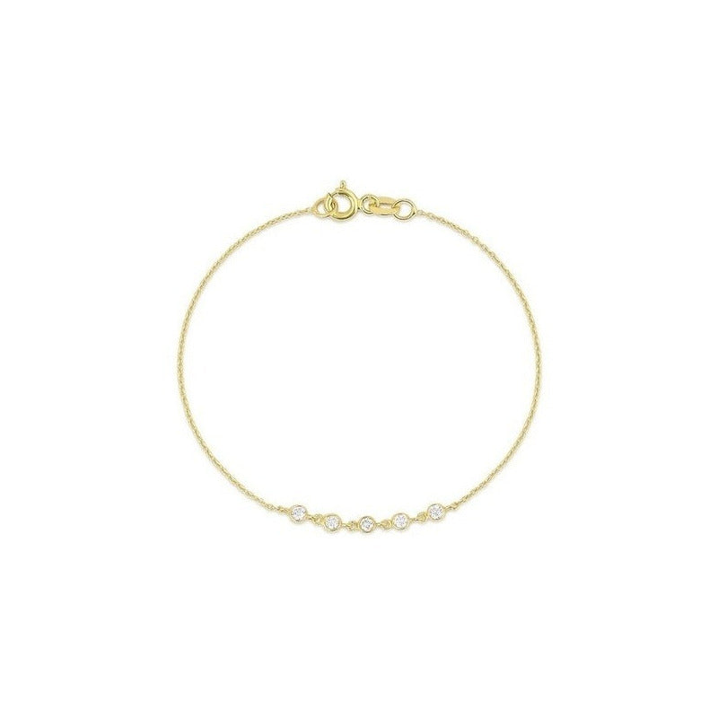 Pulseira Feminina Ouro 18k Riviera Bracelete Diamantes Luxo