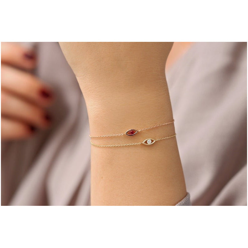 Pulseira Feminina De Ouro 18k Diamante olho grego - AUREA FINE JEWELRY