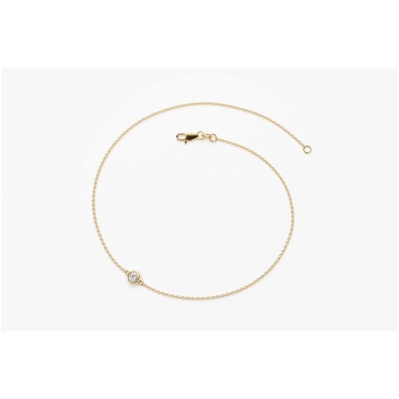 Pulseira De Ouro 18k Feminina Diamante Solitario - AUREA FINE JEWELRY