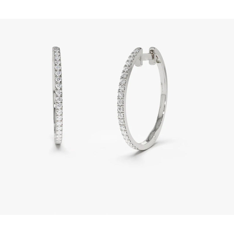 Brinco De Ouro Feminino Brilhante Diamante Argola Luxo