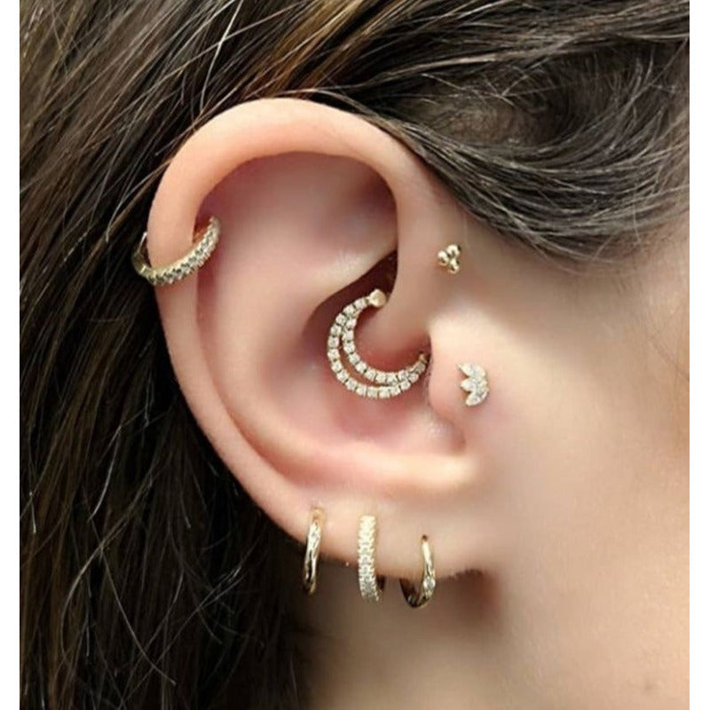 Piercing Nariz Ouro Diamantes Daith Septo Helix Nostril