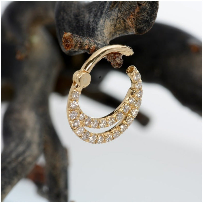 Piercing Nariz Ouro Diamantes Daith Septo Helix Nostril
