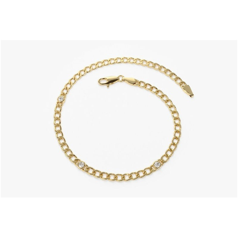 Pulseira de ouro Feminina De Ouro 18k 1 Diamante Bezel