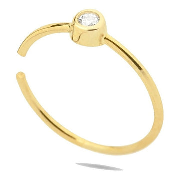 Piercing Nariz Ouro 18k Diamante  Argola Helix Nostril Luxo