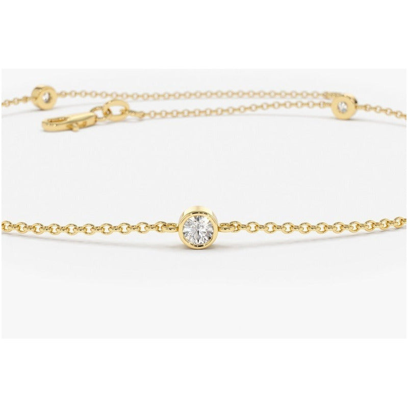 Pulseira de ouro feminina Bracelete Diamantes Luxo
