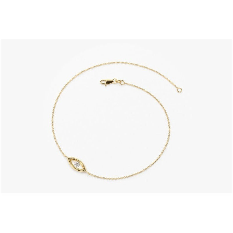Pulseira Feminina De Ouro 18k Diamante olho grego - AUREA FINE JEWELRY
