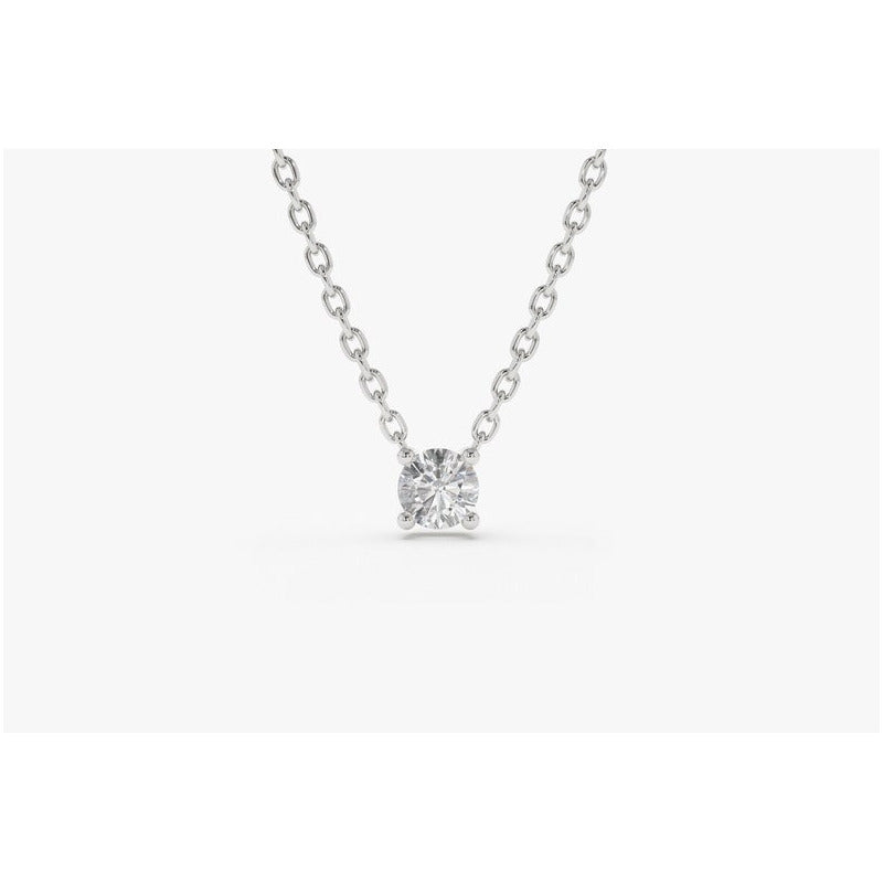 Colar Corrente Ouro18k Feminina Solitario Diamante Luxo 30pt