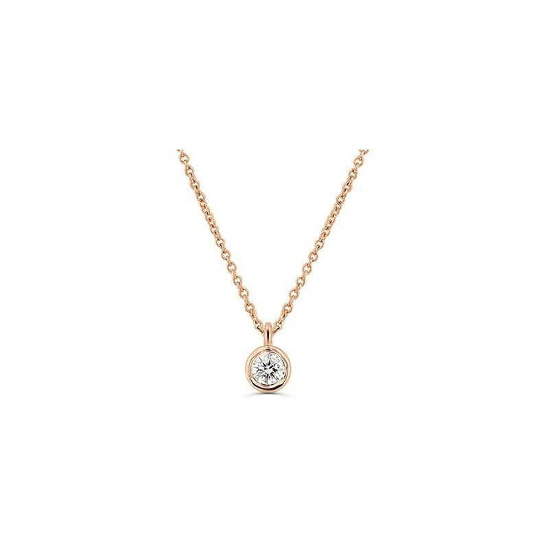 Colar Corrente De Ouro 18k Solitario Diamante ponto de luz 05pts