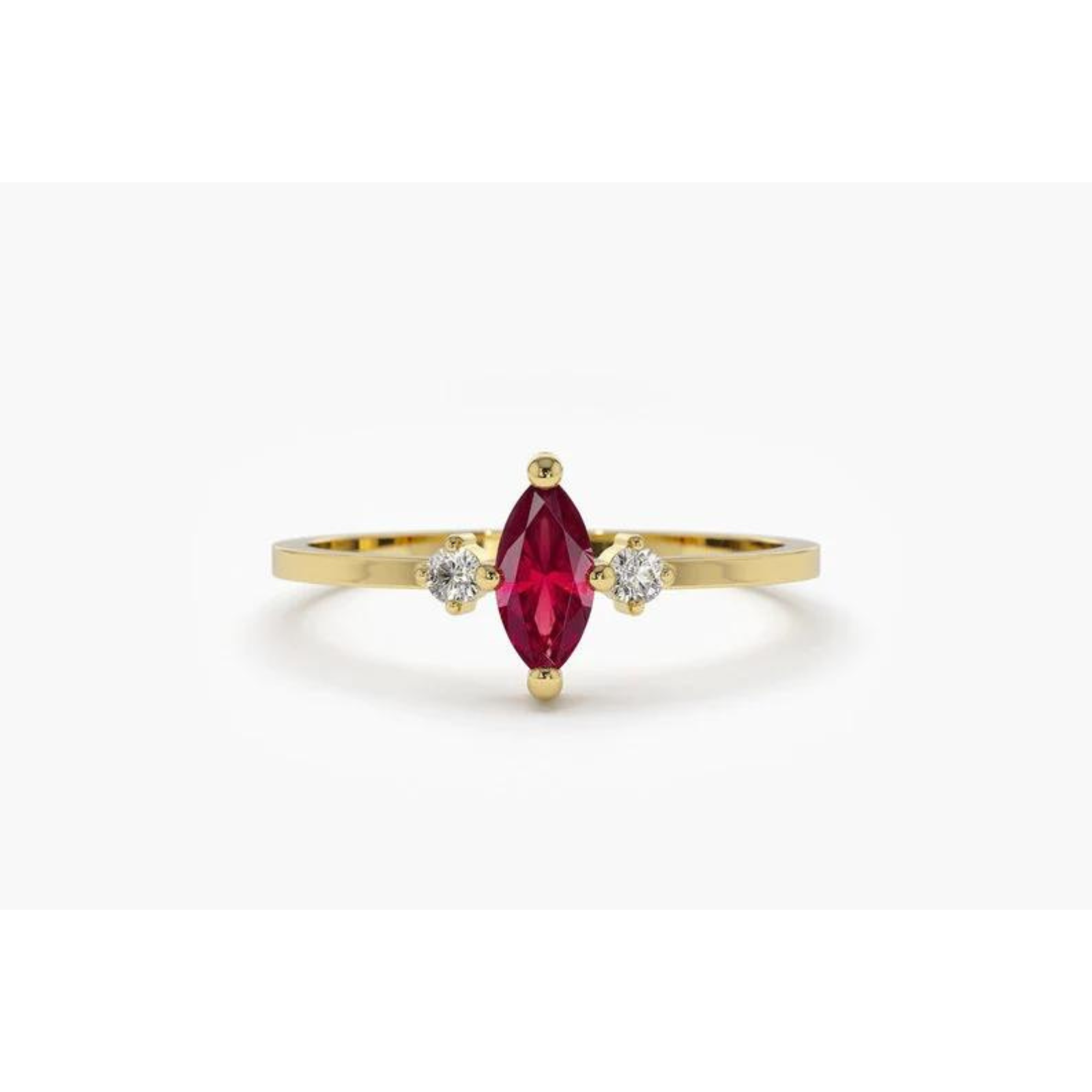 Anel De Noivado Em Ouro 18k Rubi Solitario E Diamantes Brilhantes | New | Anéis, diamante, rubi, yellow | AUREA FINE JEWELRY