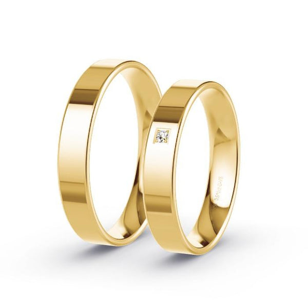 Alianças de casamento noivado  ouro 18k diamantes  4mm Livia