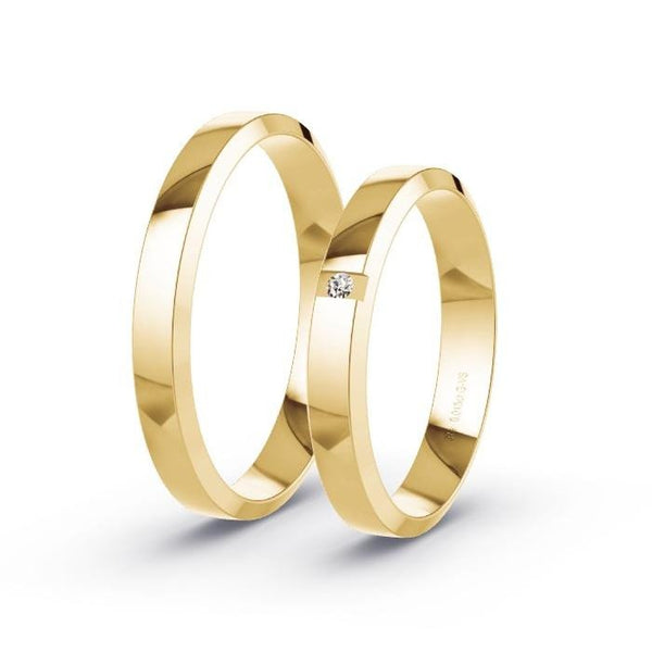 Alianças de casamento noivado  ouro 18k diamantes  3,5mm Mary