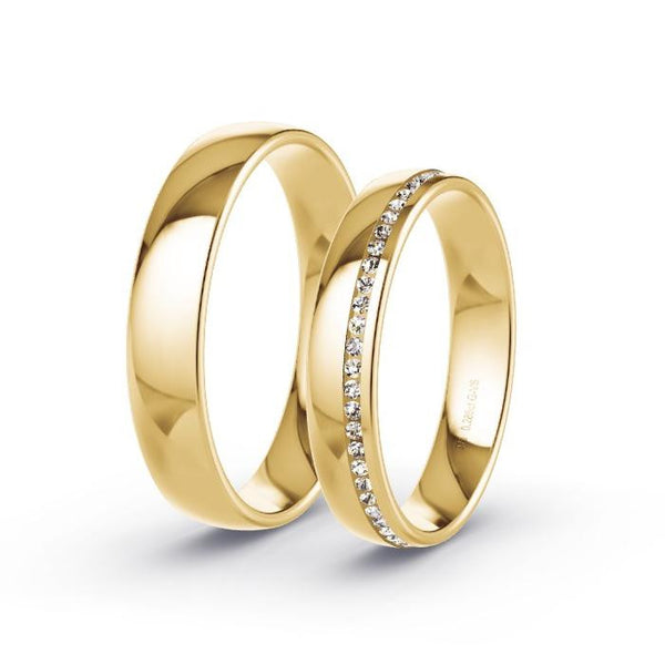 Alianças de casamento noivado  ouro 18k diamantes  4mm Lia