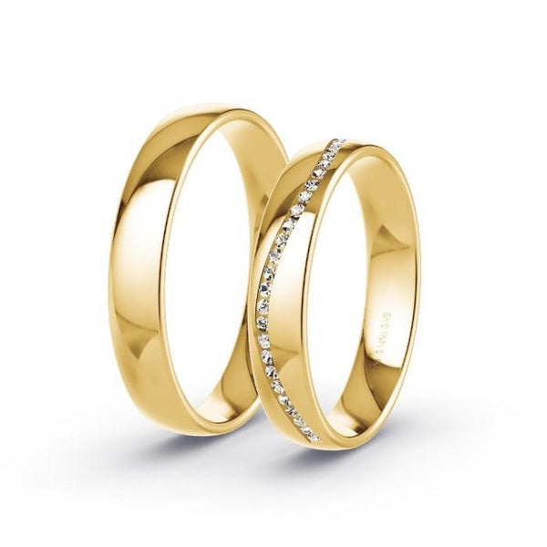 Alianças de casamento noivado  ouro 18k diamantes  4mm lara