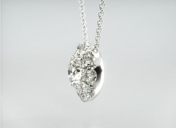 Colar Corrente Feminina Ouro18k Solitario Diamante Luxo 100 pontos