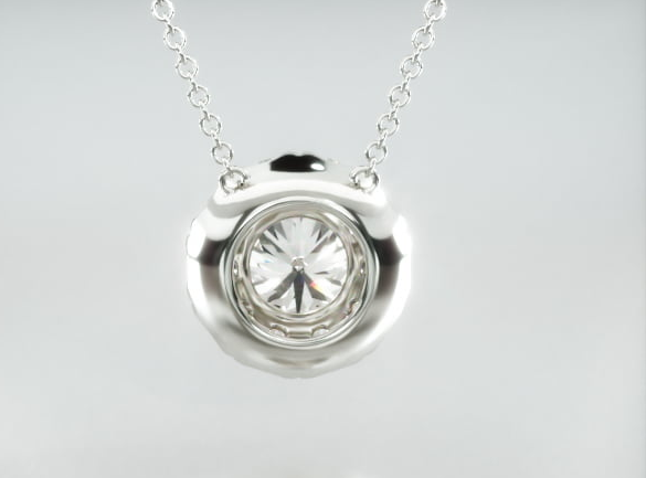 Colar Corrente Feminina Ouro18k Solitario Diamante Luxo 100 pontos