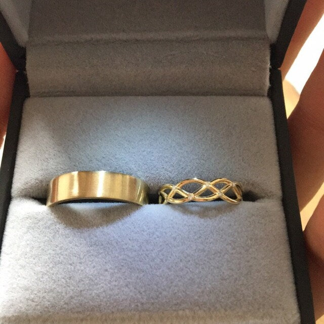 Par de Alianças de casamento noivado ouro 18k diamante Celtic one