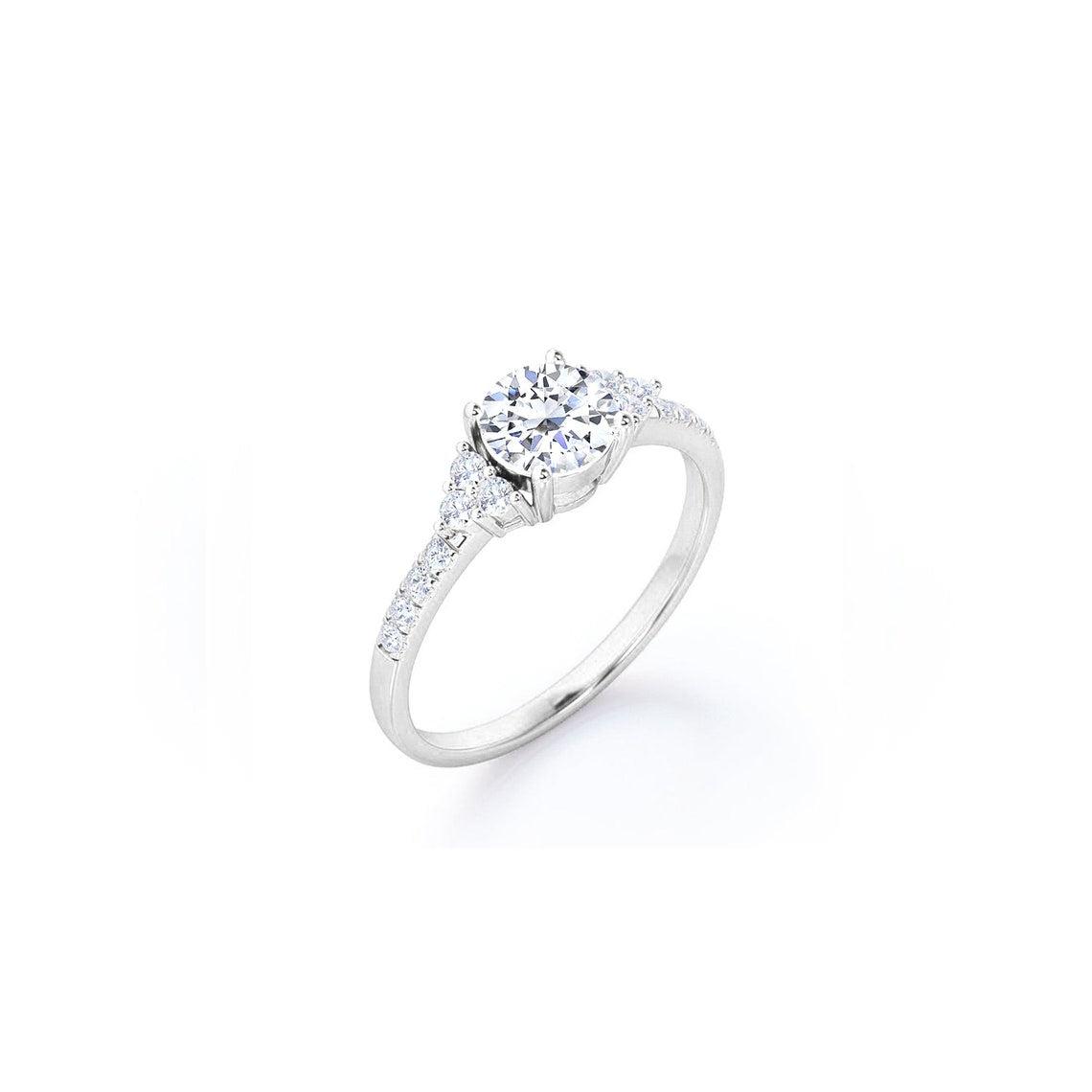 Anel Halo De Ouro Branco 18k e Diamantes Brilhantes 70pts