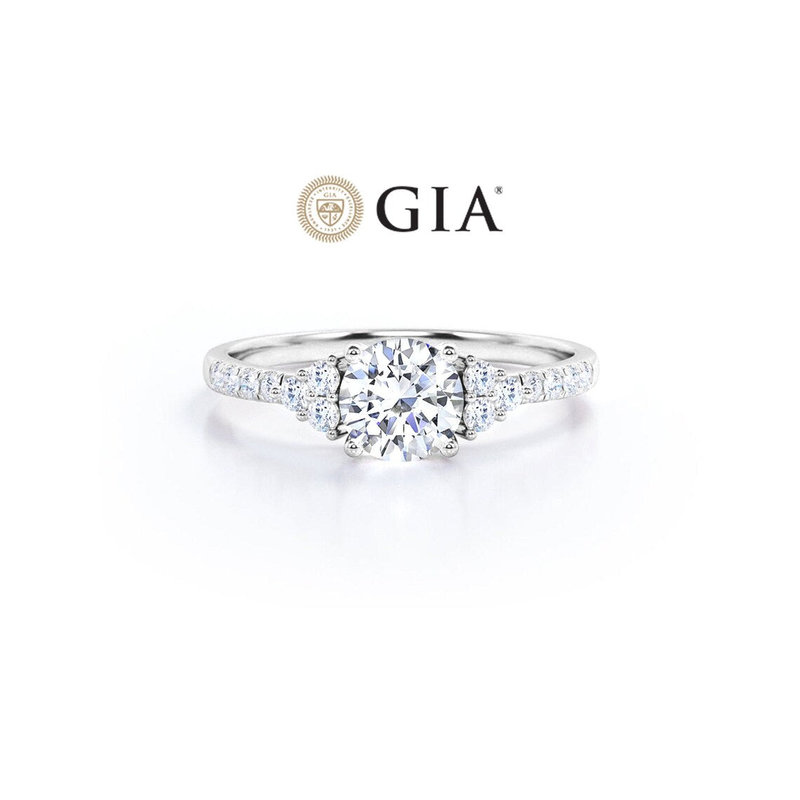 Anel Halo De Ouro Branco 18k e Diamantes Brilhantes 70pts | New | anel-de-noivado, Anéis, diamante, noivado, white | AUREA FINE JEWELRY