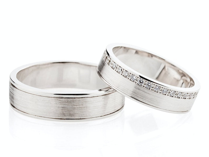 Par de Alianças de casamento noivado ouro 18k diamante Vivid